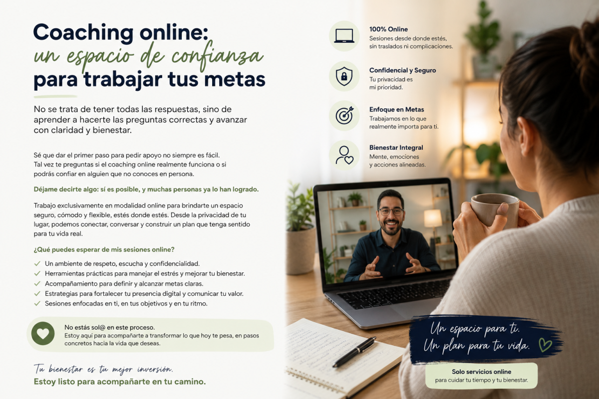 Coaching online: un espacio de confianza para trabajar tus metas